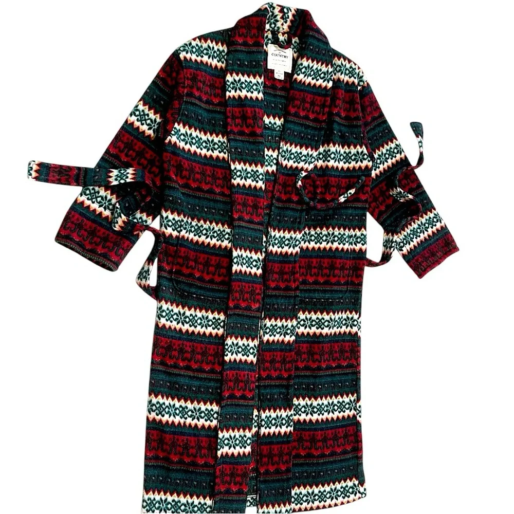 Vintage 90s Victoria’s Secret Country Christmas Robe Faire Isle RARE Women Small - Picture 4 of 16